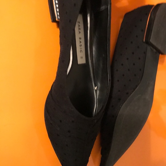 Zara Dotted Mesh rhinestone flats size 35 - Picture 4 of 6